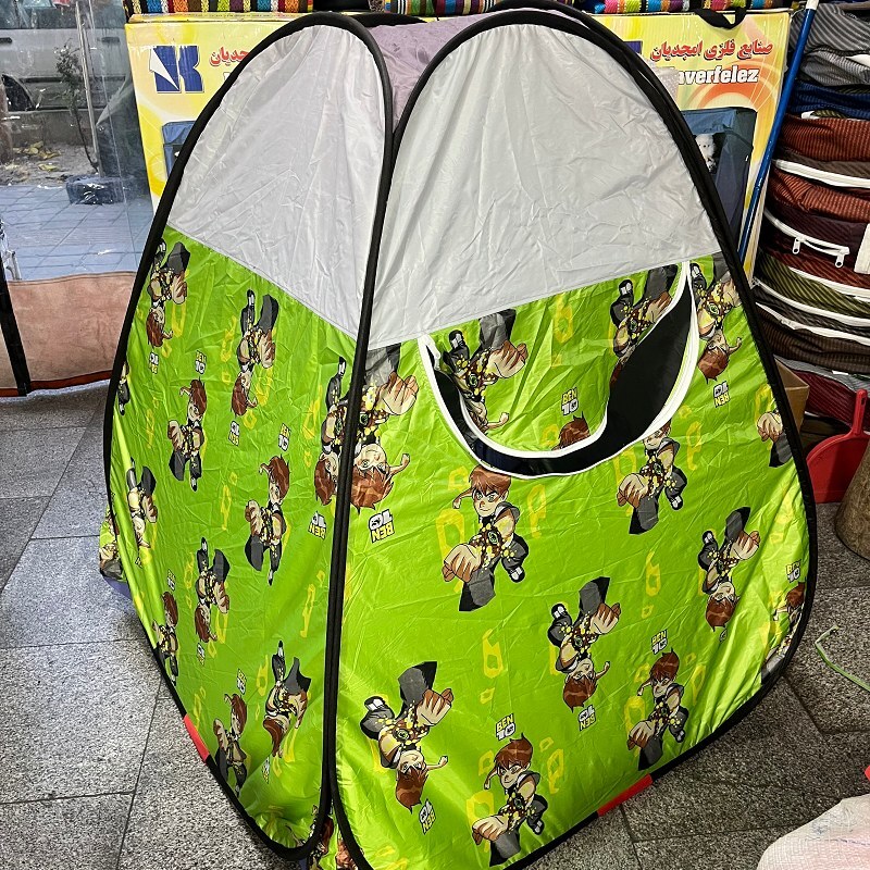 چادر بازی کودک مدل فنری طرح بن تن سایز 2 نفره با پنجره زیپی مناسب هدیه و کادو و سیسمونی4