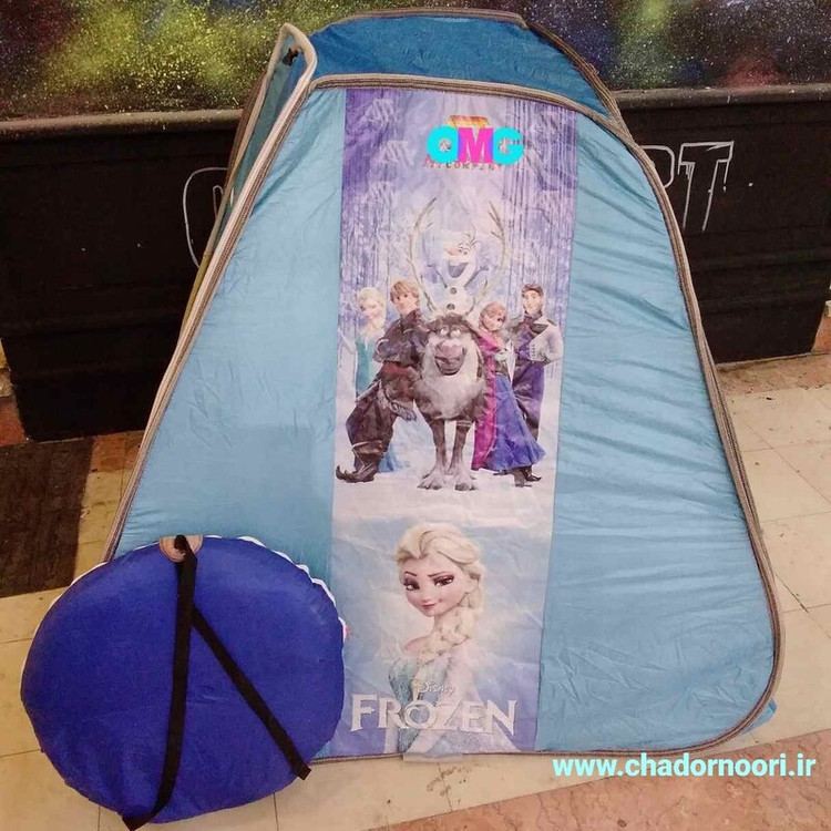 چادربازی فنری کودک ونوجوانان انمیشن طرح فروزن frozen رنگ آبی