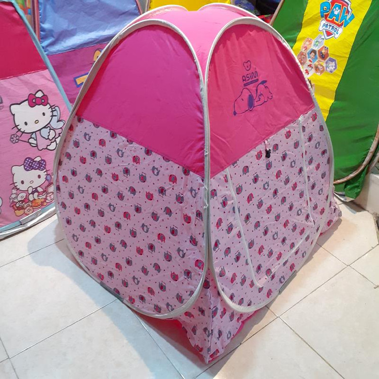 چادربازی فنری کودک تترون صورتی