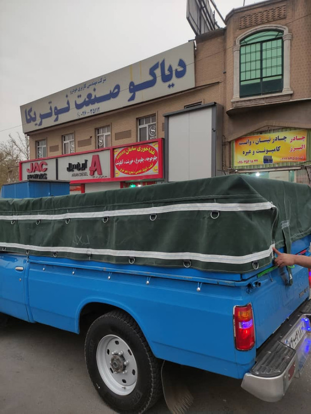 چادر برزنت وانت پیکان و نیسان ضداب سایز ۲/۵ در ۳/۵ Berezent neysan