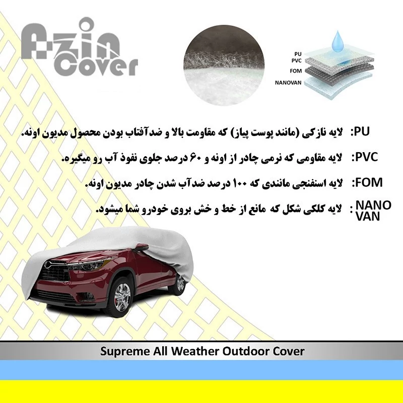 چادر خودرو آذین کاور مدل AZC0LC1 مناسب برای تویوتا RAV4