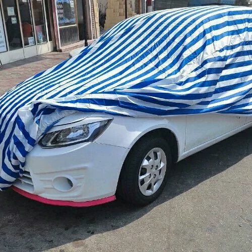 چادر ضد آب اتوبانی سفید و آبی پراید پژو سمند پارس