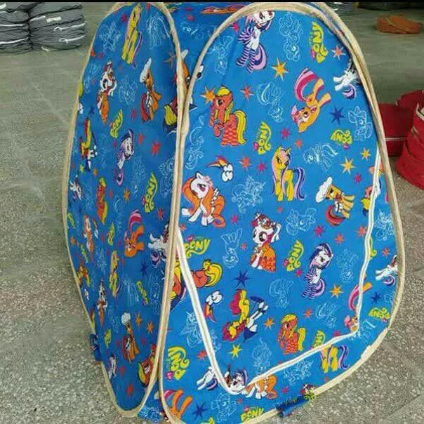 چادر  مسافرتی بازی کودک مدل پونی اسب شاخدار و میکی موس فنری ابعاد 1 در 1 متر بدون پشه بند