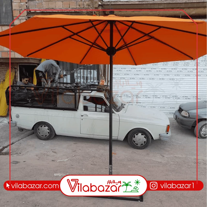 چتر باغی پایه وسط گرد قطر 4 متر (هزینه ارسال با مشتری گرامی به صورت پس کرایه)