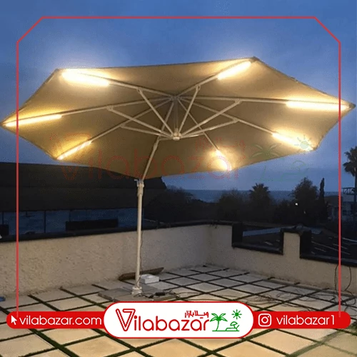 سایبان باغی پایه کنار دایره قطر 4 متر 360 درجه (آلمینیوم) (هزینه ارسال با مشتری گرامی به صورت پس کرایه)