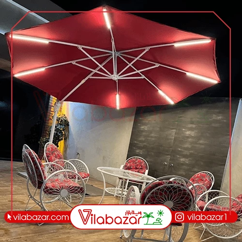 سایبان باغی پایه کنار دایره قطر 4 متر 360 درجه (آلمینیوم) (هزینه ارسال با مشتری گرامی به صورت پس کرایه)