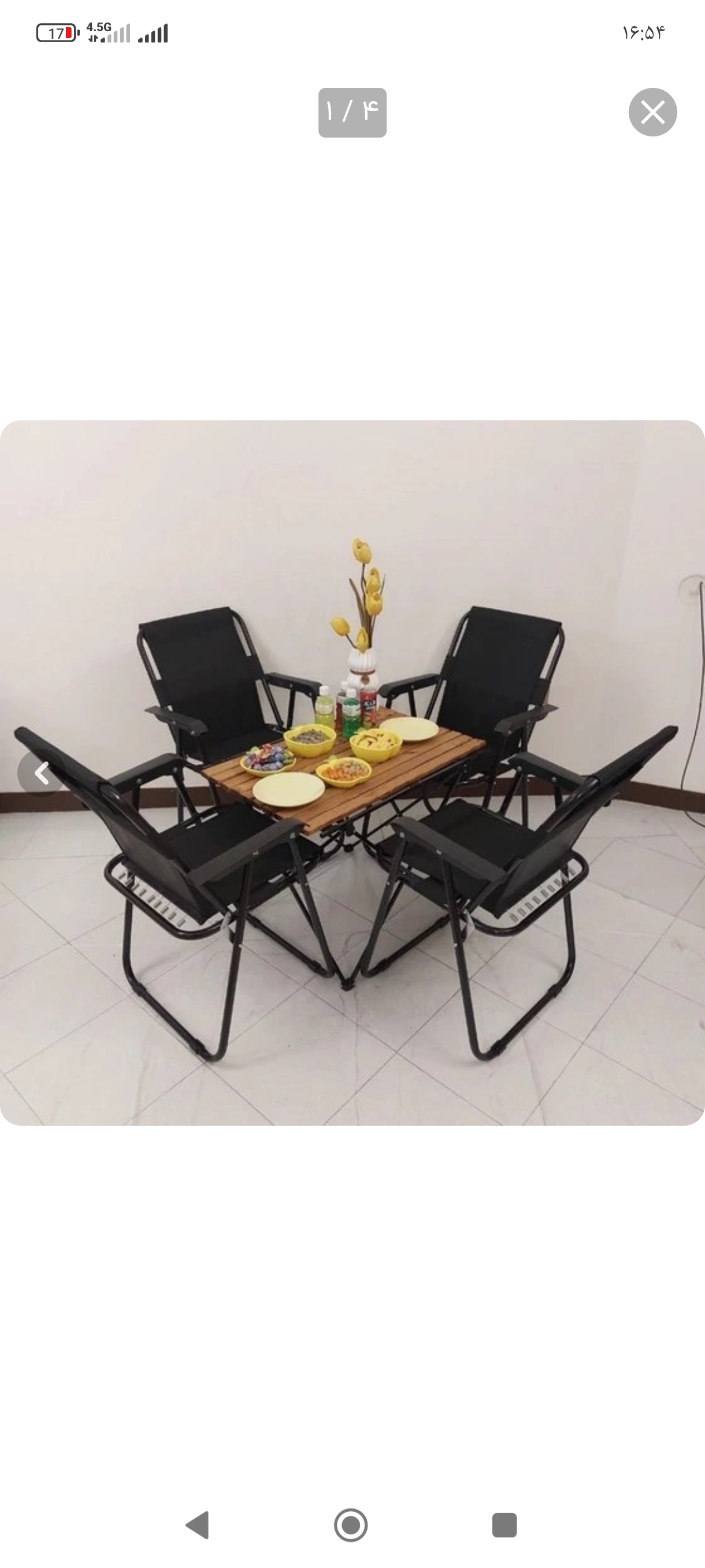 صندلی و میز چوبی (ست چهارنفره) تاشو
