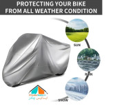 چادر موتور سیکلت ایساتیس طرح تفلون ( ضدآب چهار فصل و مقاوم به آفتاب) مناسب انواع موتور سیکلت باکسدار و طلق دار