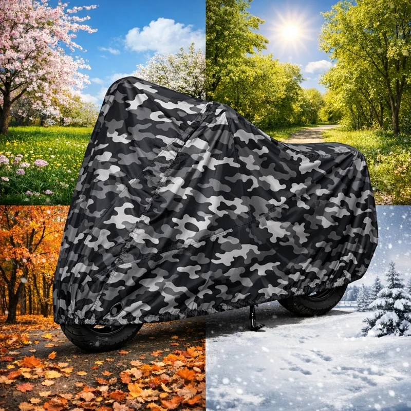 کاور موتور سیکلت ایساتیس طرح چریکی ( ارتشی یا پلنگی )(چهار فصل ، ضد آب و مقاوم به آفتاب) مناسب یاماها آیروکس 2022