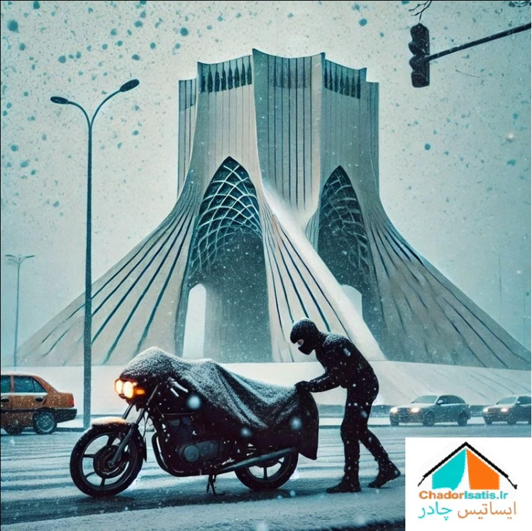 کاور موتور سیکلت ایساتیس طرح چریکی ( ارتشی یا پلنگی )(چهار فصل ، ضد آب و مقاوم به آفتاب) مناسب موتور سیکلت یاماها ایروکس