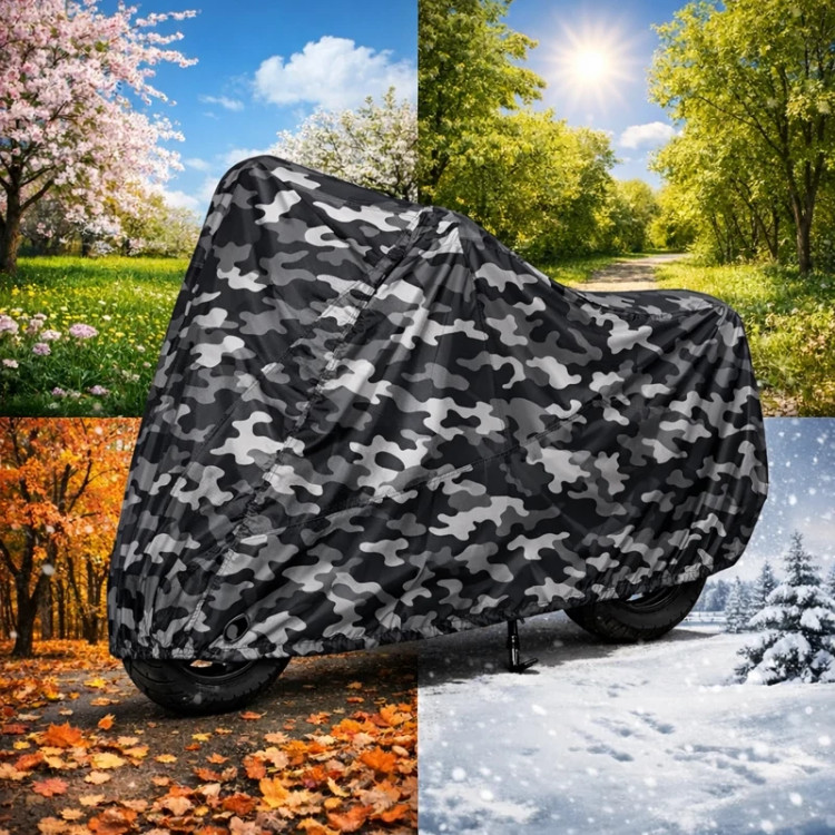 کاور موتور سیکلت ایساتیس طرح چریکی ( ارتشی یا پلنگی )(چهار فصل ، ضد آب و مقاوم به آفتاب) مناسب موتور سیکلت آپاچی ns کلیک