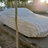 چادر ماشین نخی پشت کرکی مخصوص هوندا سیویک ( Civic )(داخل پنبه ای، ضد خش و مقاوم به آفتاب)(زمینه سفید)