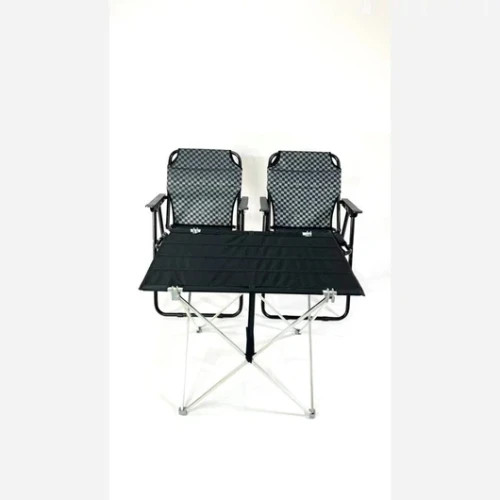 میز و صندلی تاشو مسافرتی 9 فنرها پلاس(ست دونفره)(پس کرایه)