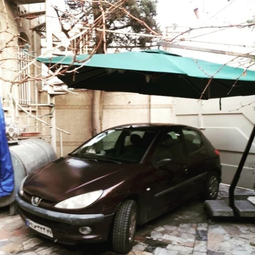 سایبان چهار متری با پایه بتنی پارچه نانو ضد آب رنگبندی متنوع