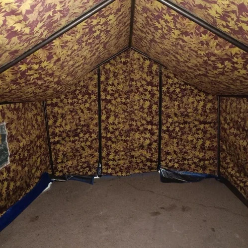 چادر مسافرتی خیمه اسکلتی 3در4 برزنت آستردار ضدآب جنس برزنت ضخیم رنگ روشن