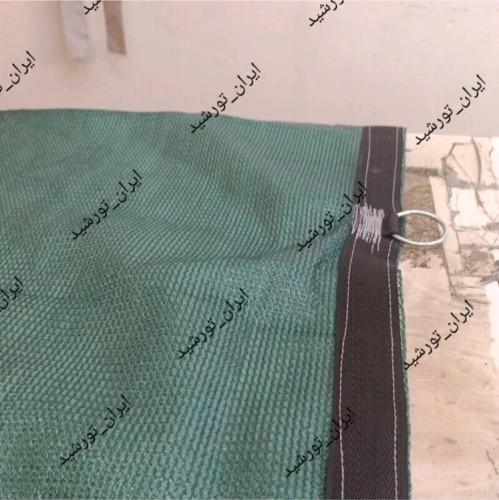 توری شید سایبان سبز 80 درصد ( ابعاد 12 در 6) دوردوزی شده و حلقه دار